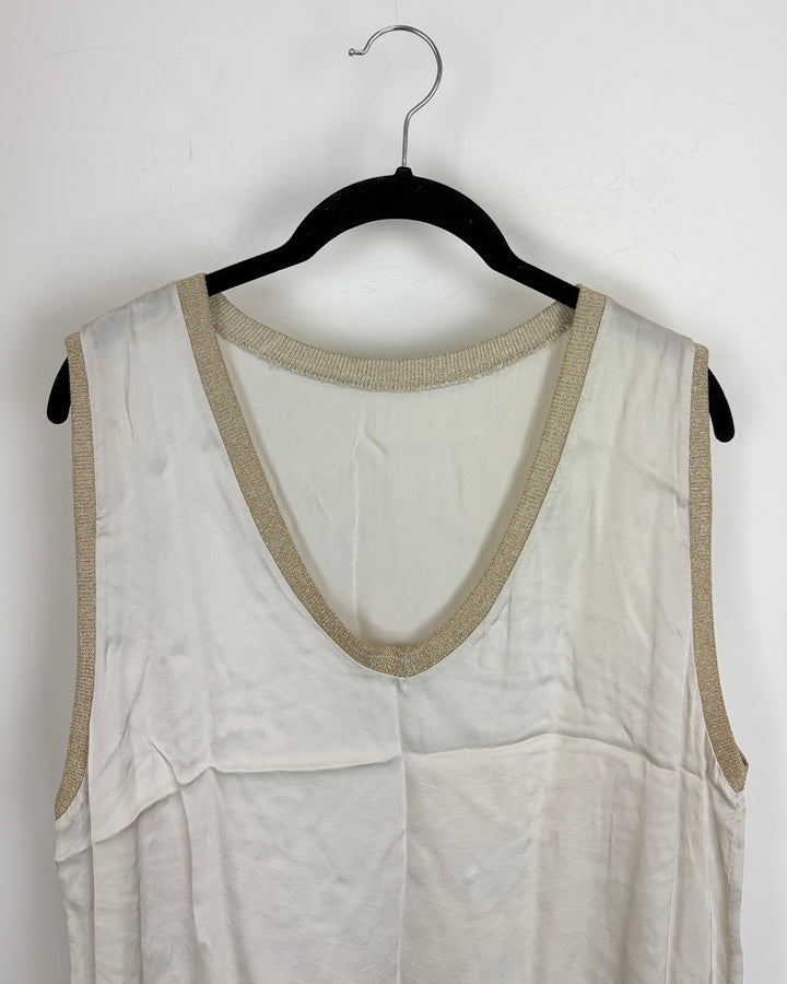 Beige V-Neck Tank - Size 4/6