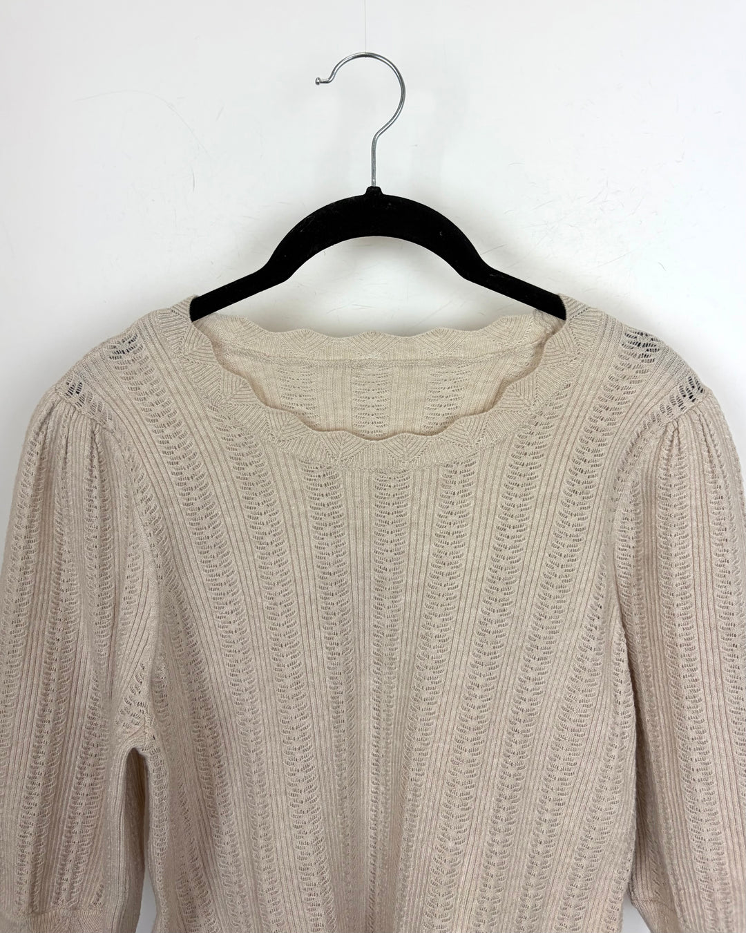 Beige Knit Short Sleeve - Size 4/6