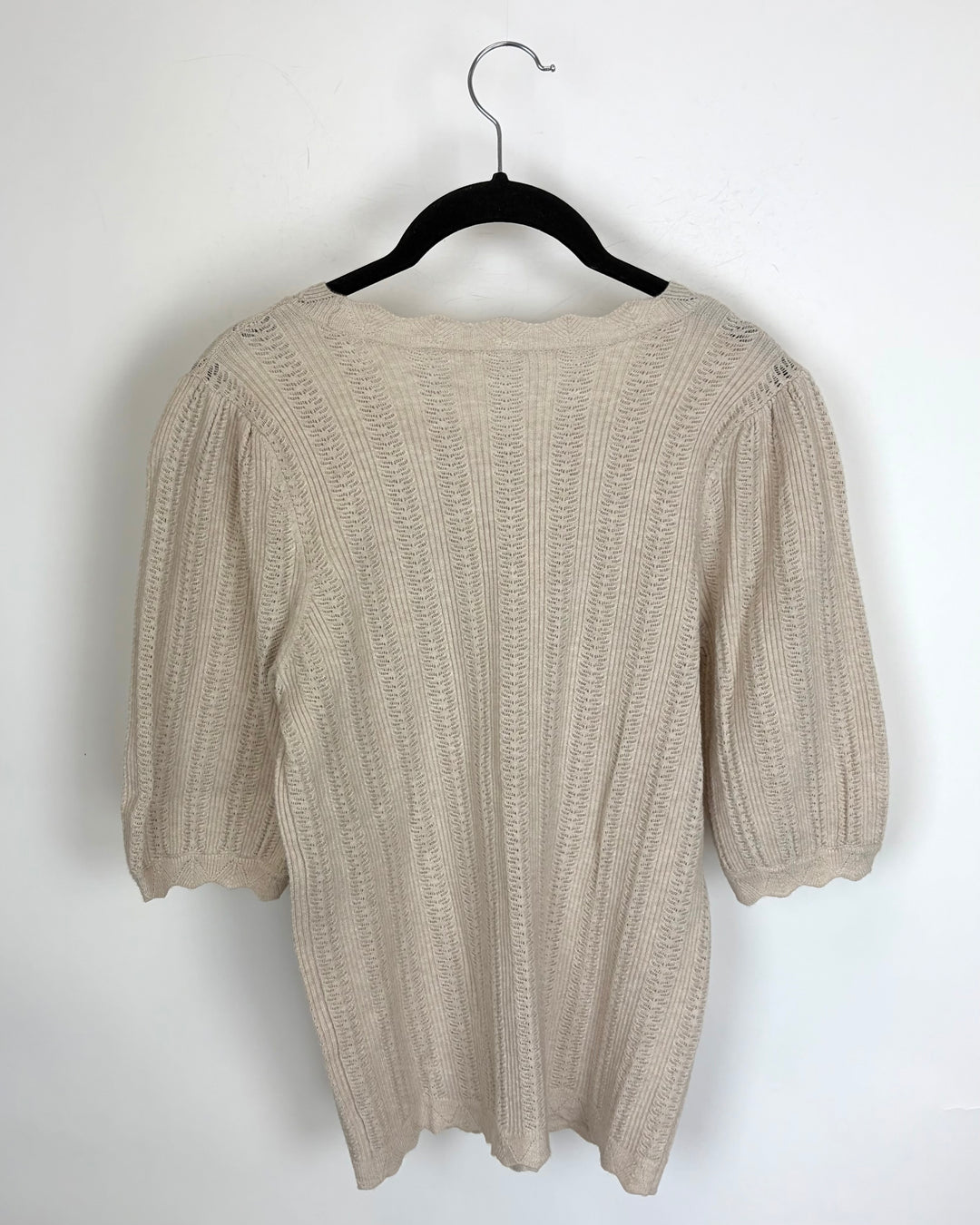 Beige Knit Short Sleeve - Size 4/6