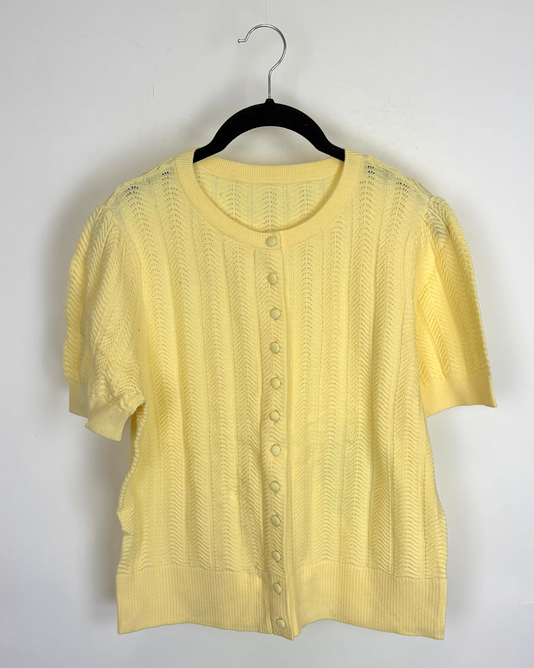 Butter Yellow Knit Short Sleeve Top - Size 6/8