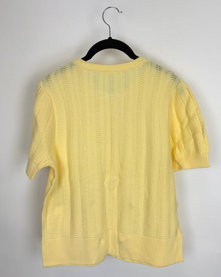 Butter Yellow Knit Short Sleeve Top - Size 6/8