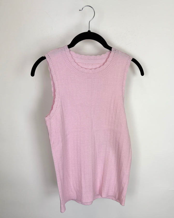 Pale Pink Knit Tank Top - Size 4/6