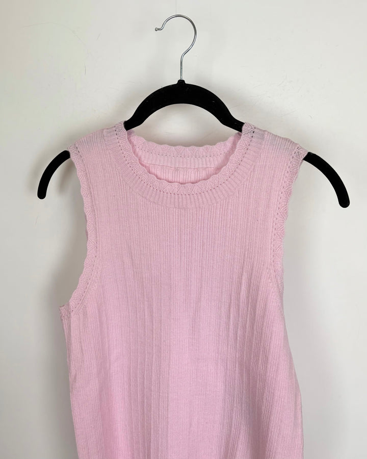 Pale Pink Knit Tank Top - Size 4/6