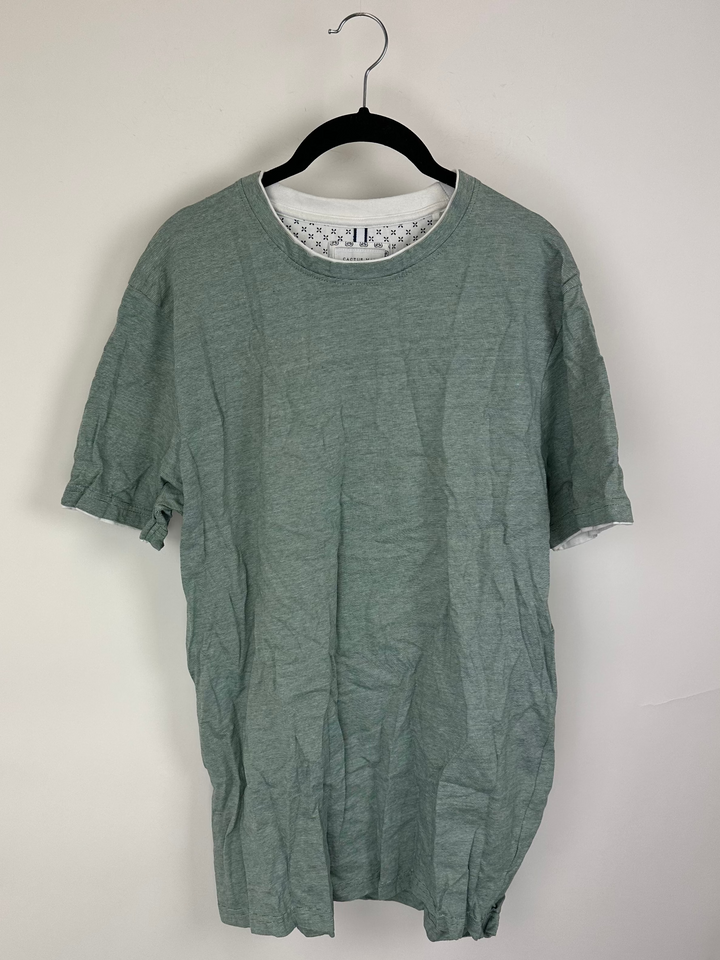 MENS Cactus Man Mint Green T-Shirt - Large