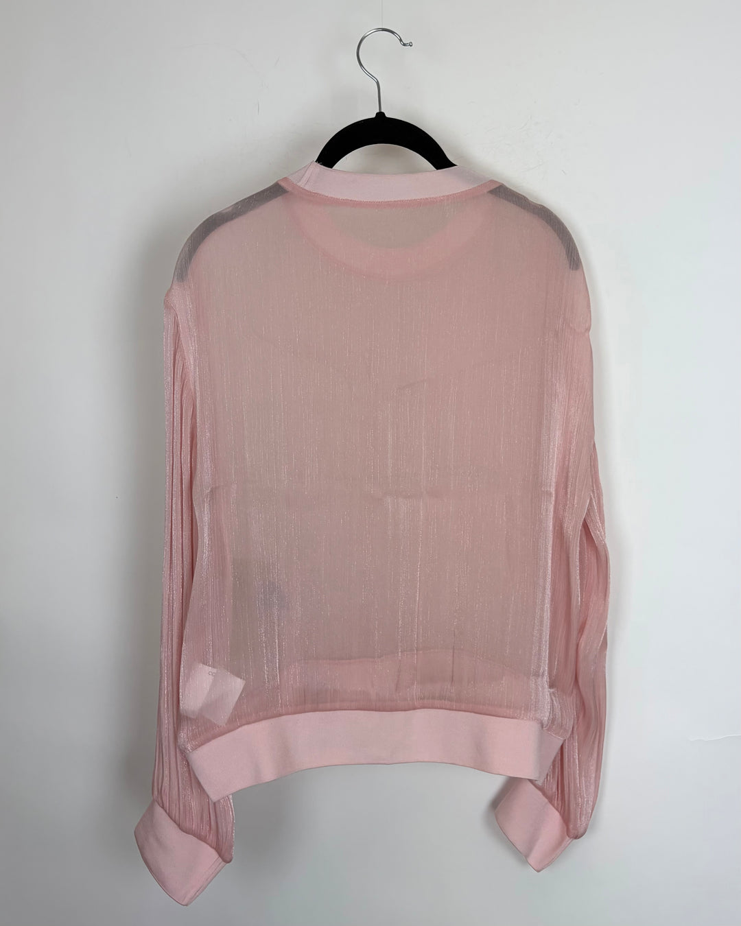 Baby Pink Metallic Long Sleeve Top - Size 4/6