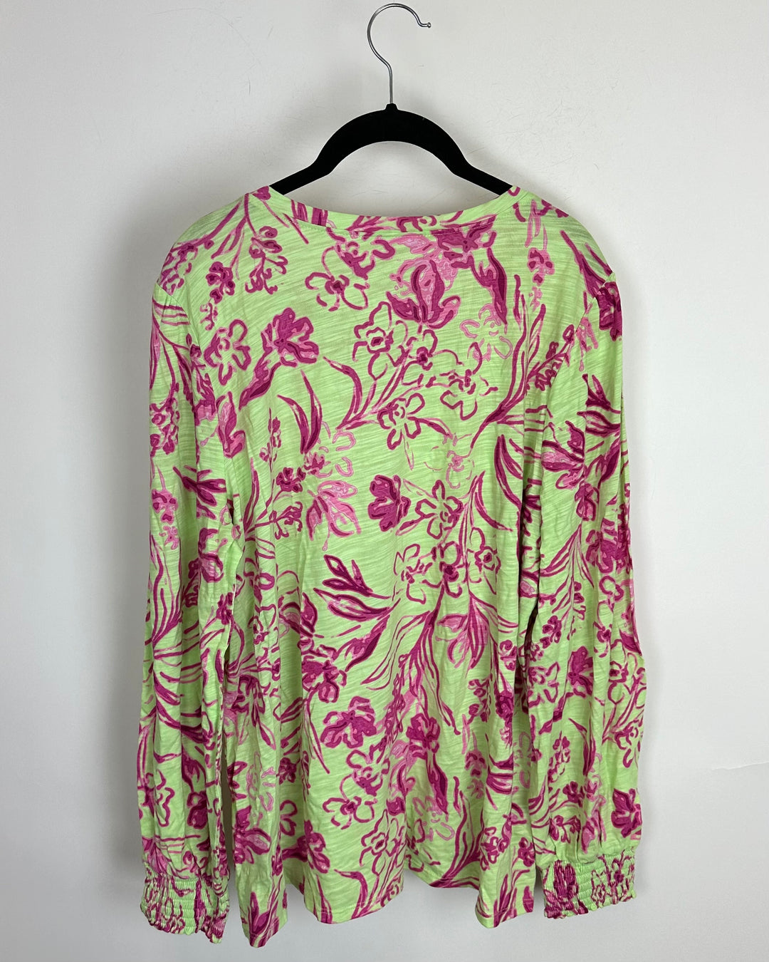 Light Green Flower Heather Top - Size 14/16