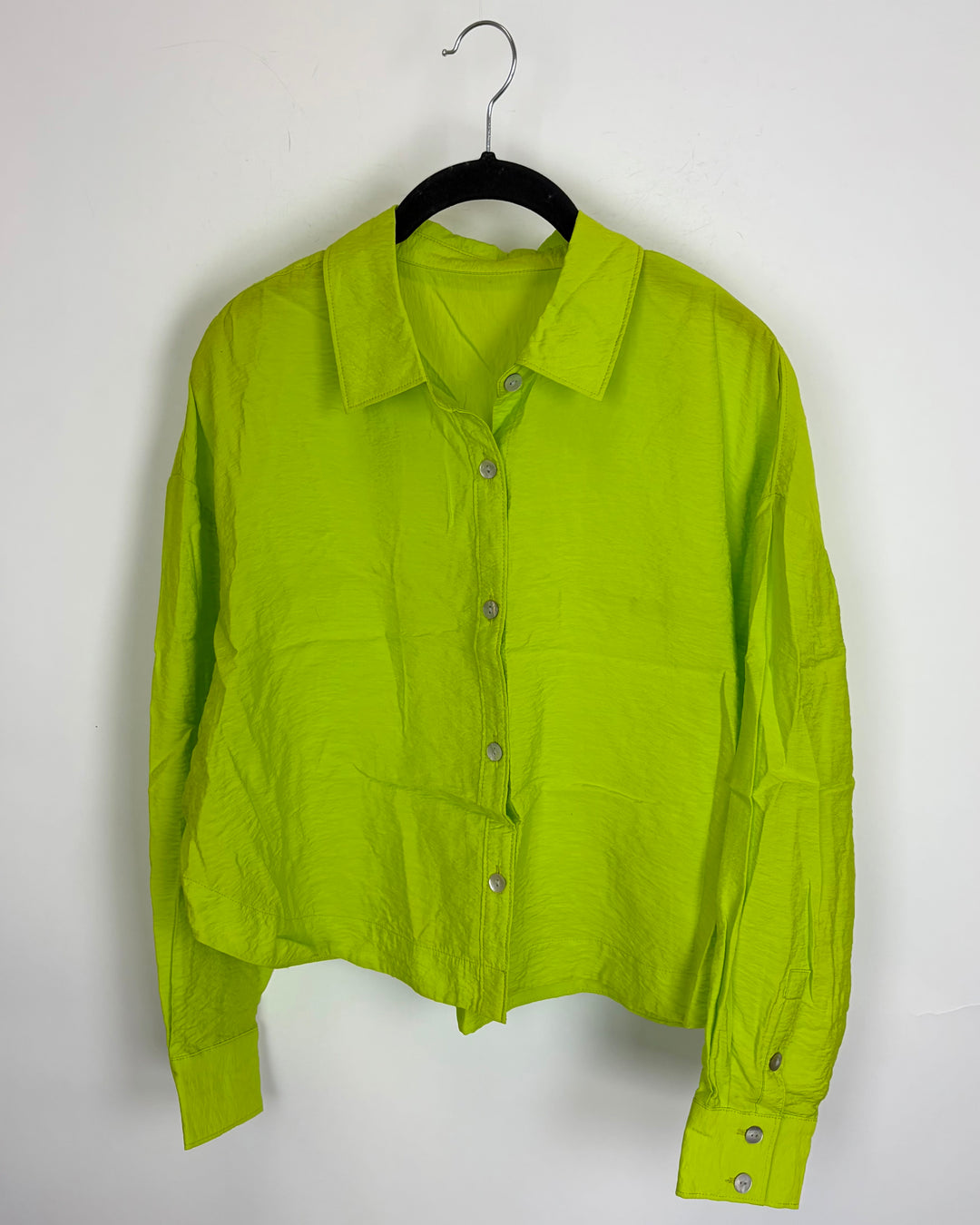 Lime Green Button Up Blouse - Size 2/4
