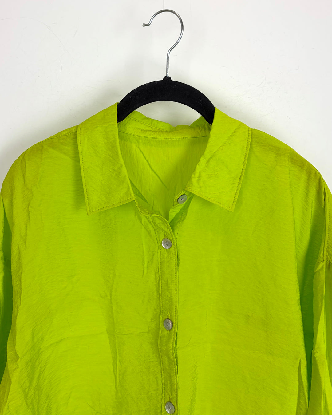 Lime Green Button Up Blouse - Size 2/4