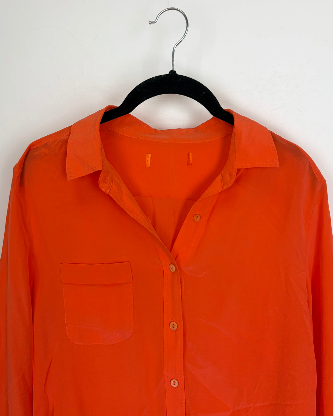 Neon Orange Long Sleeve Blouse - Size 4/6