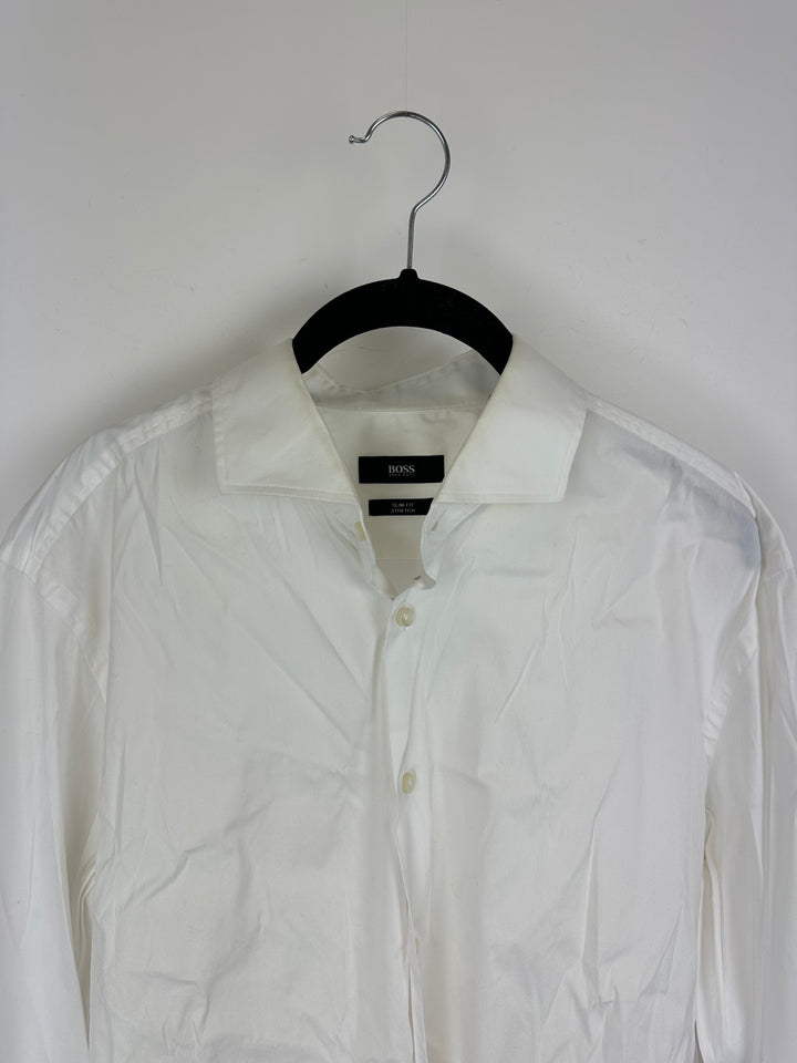 MENS BOSS White Button Down Dress Shirt - Extra Large