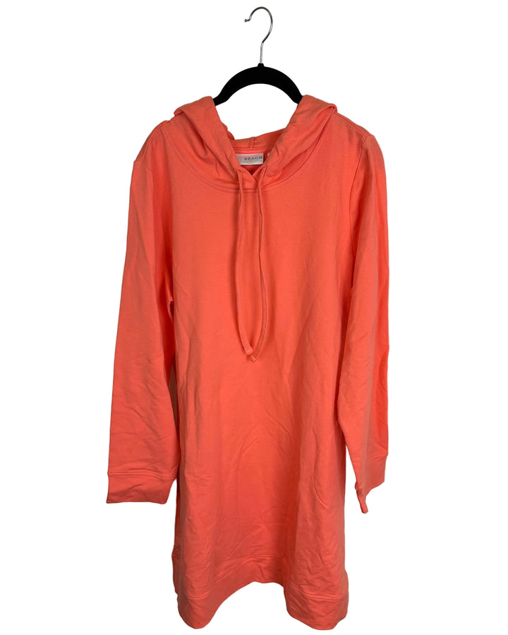 Sorbet Orange Hoodie Dress - Size 14/16