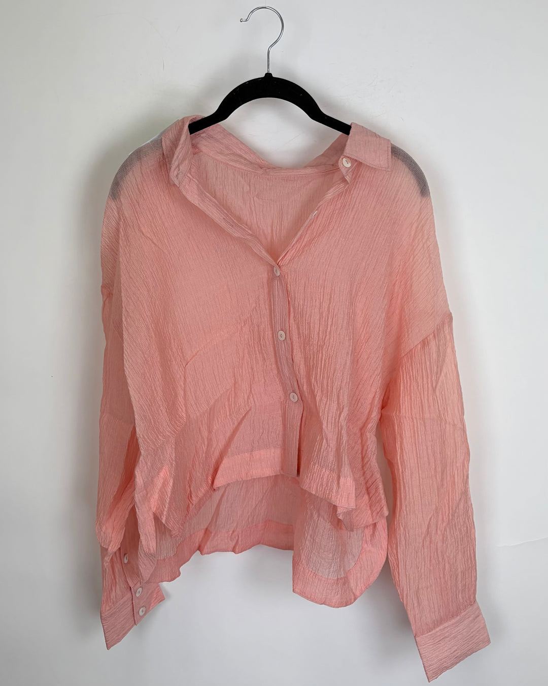 Peach Button Up Blouse - Size 2/4
