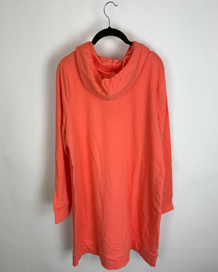 Sorbet Orange Hoodie Dress - Size 14/16