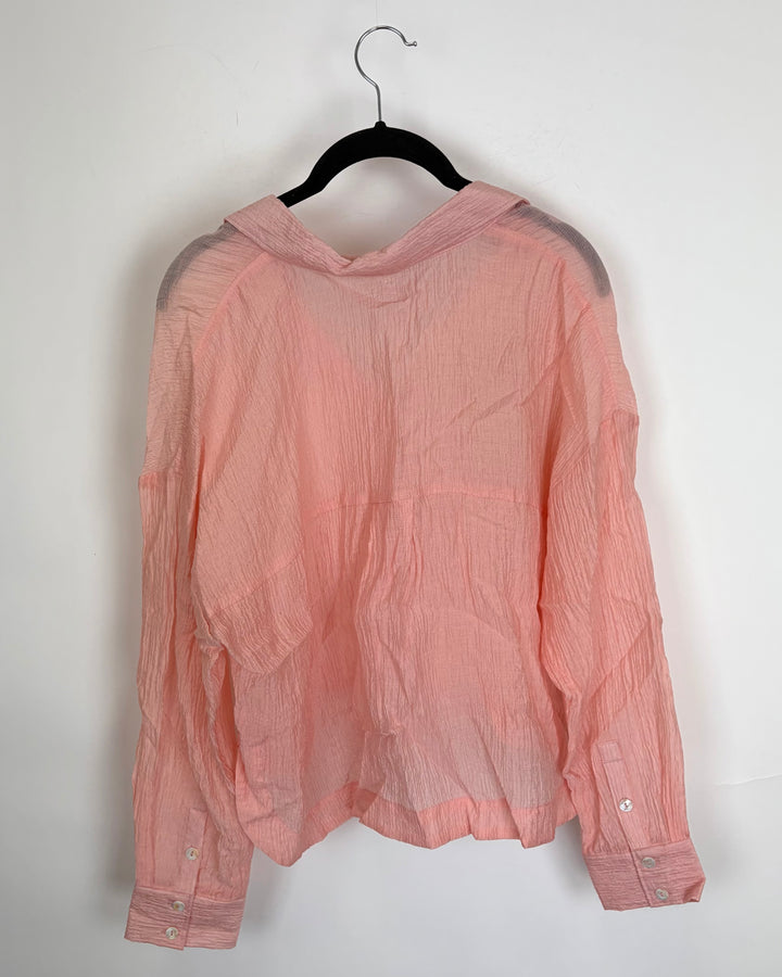 Peach Button Up Blouse - Size 2/4