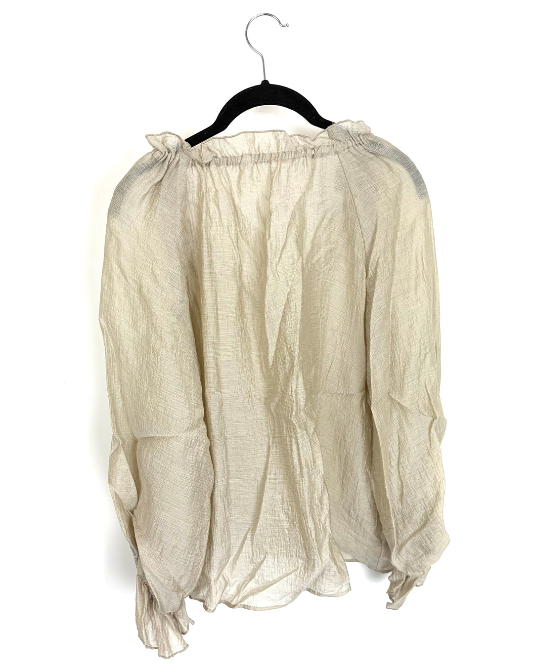 Beige V-Neck Blouse - Size 2/4