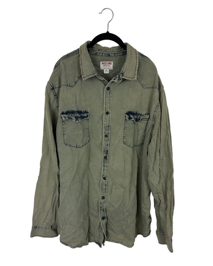 MENS Mossimo Distressed Acid Wash Button-up - Extra Extra Large