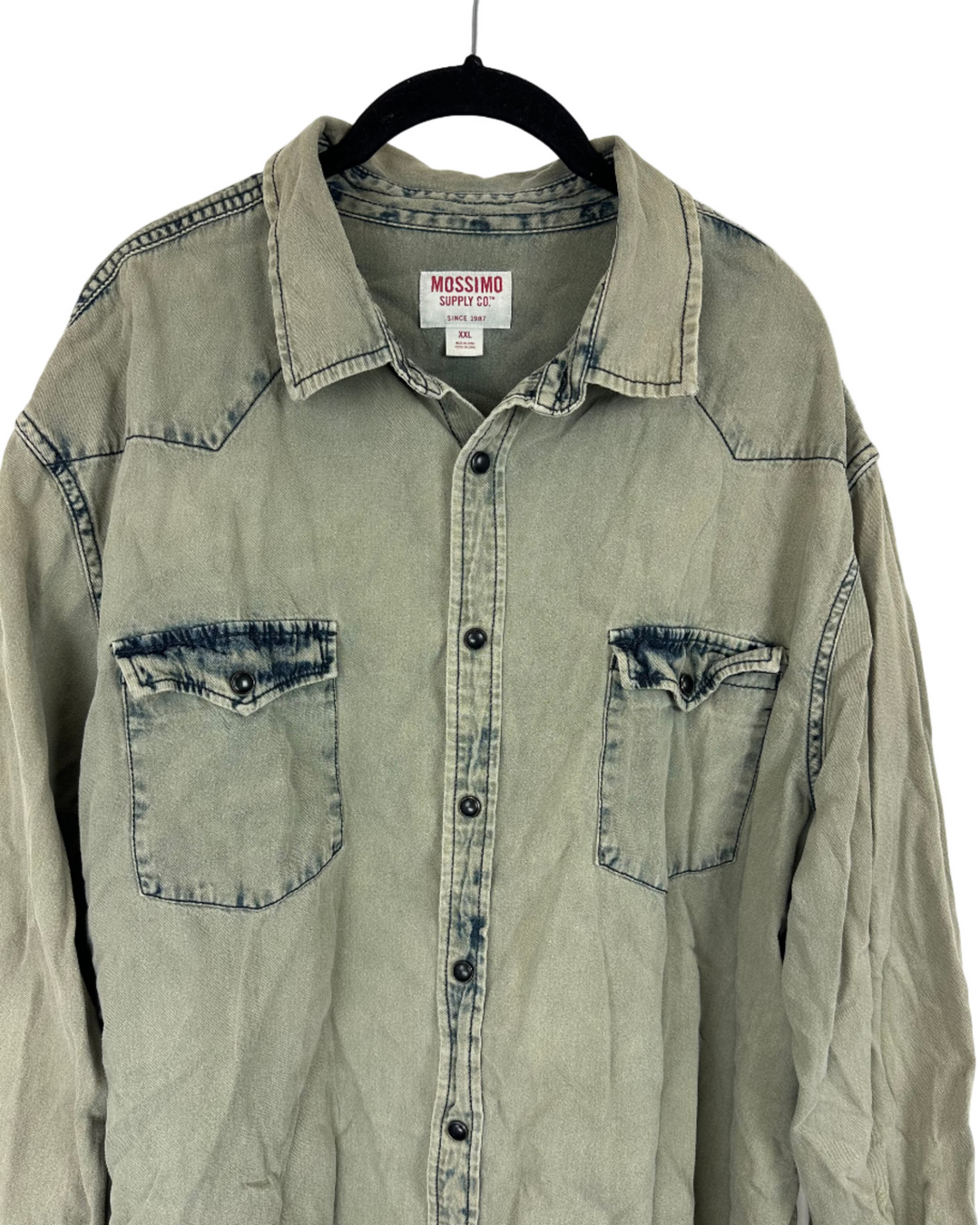 MENS Mossimo Distressed Acid Wash Button-up - Extra Extra Large