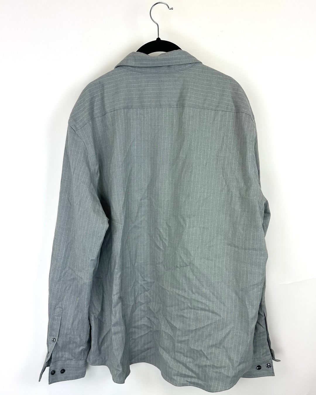 MENS Express Gray Striped Long Sleeve - Extra Large