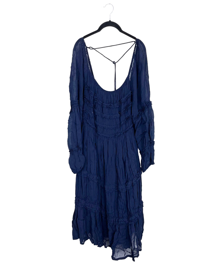 Dark Blue Tassel Dress - Size 16/18