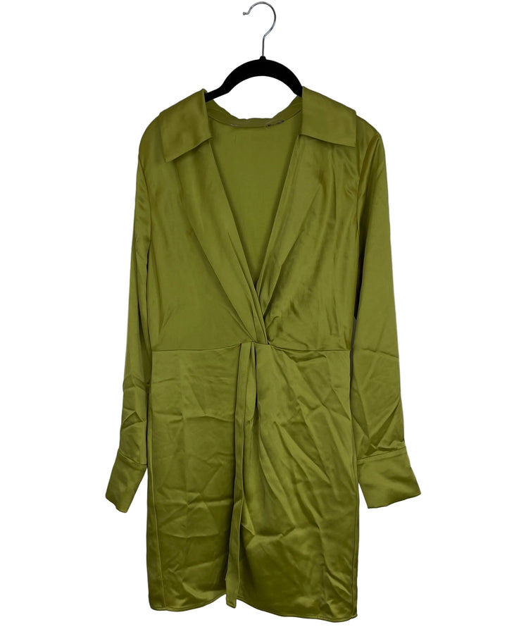 Olive Green Wrap Dress - Size 8/10