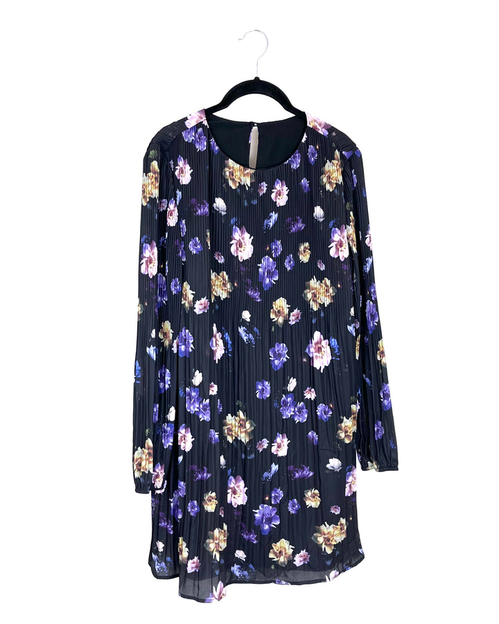 Black Floral Dress - Size 6/8