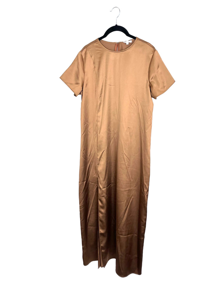 Brown Crew Neck Dress - Size 8/10