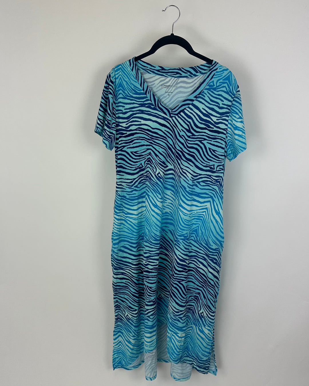 Blue Flowy Short Sleeve Dress - Size 8/10