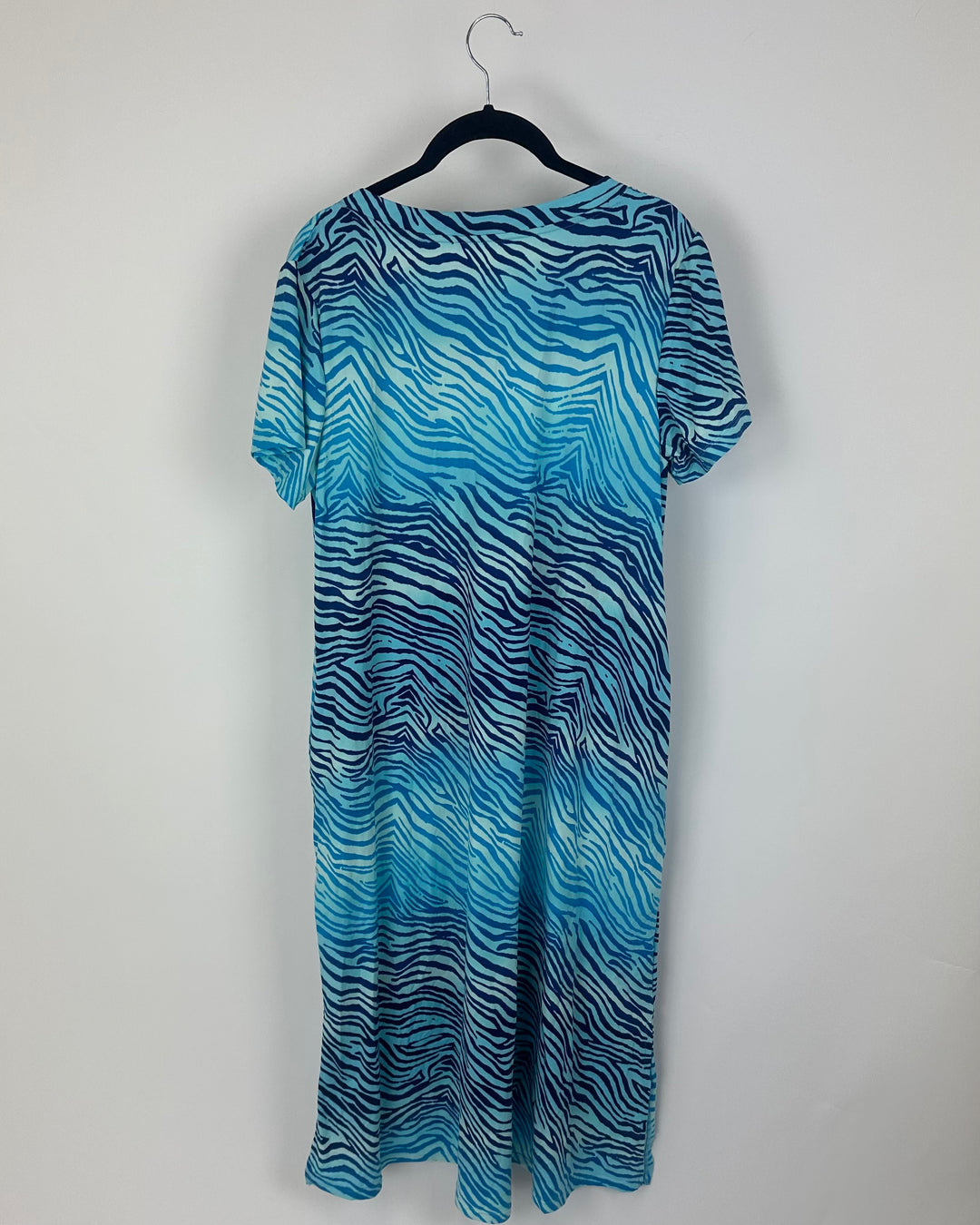 Blue Flowy Short Sleeve Dress - Size 8/10