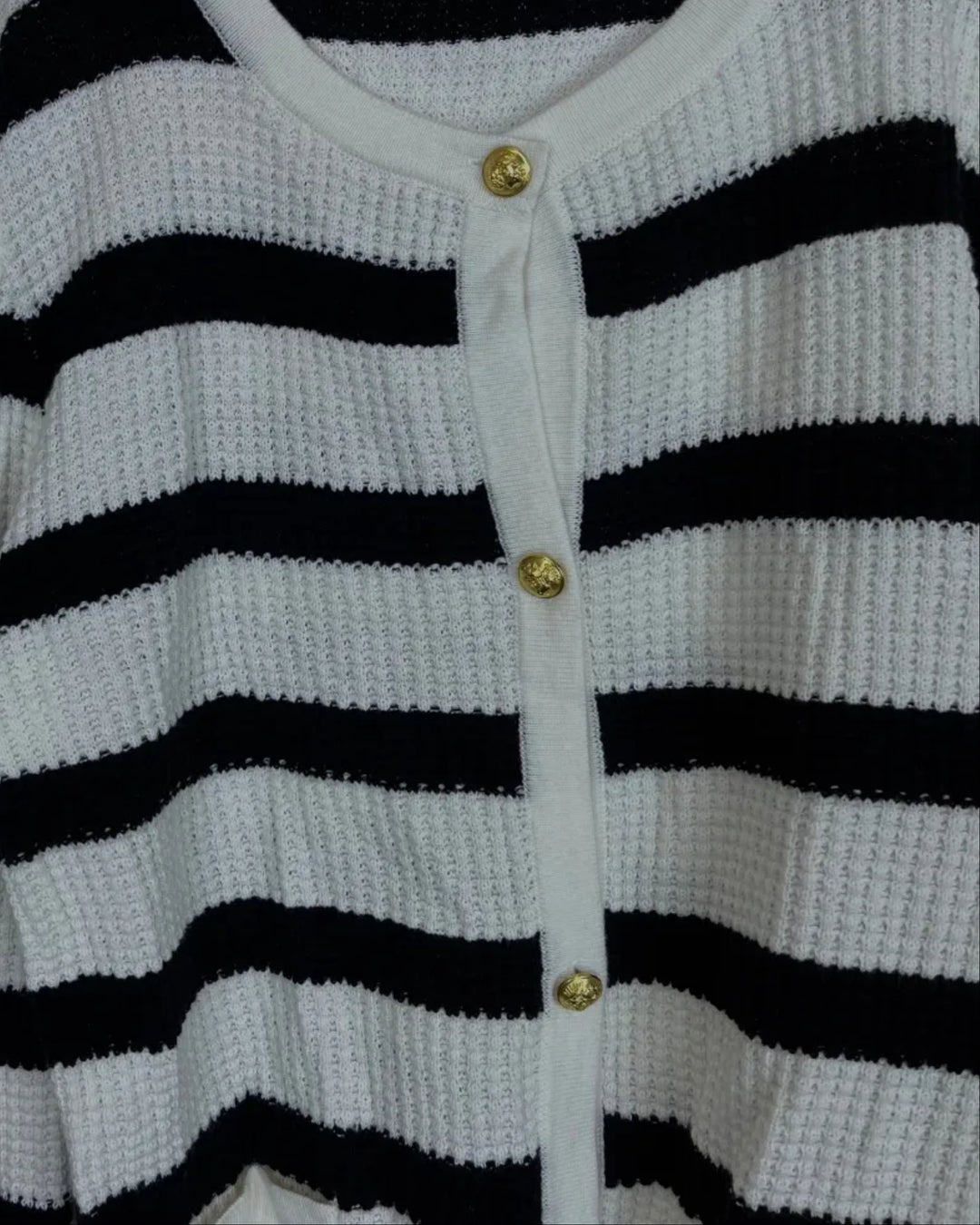 Black & Ivory Stripe Cardigan - Size 6/8