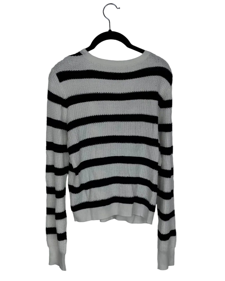 Black & Ivory Stripe Cardigan - Size 6/8