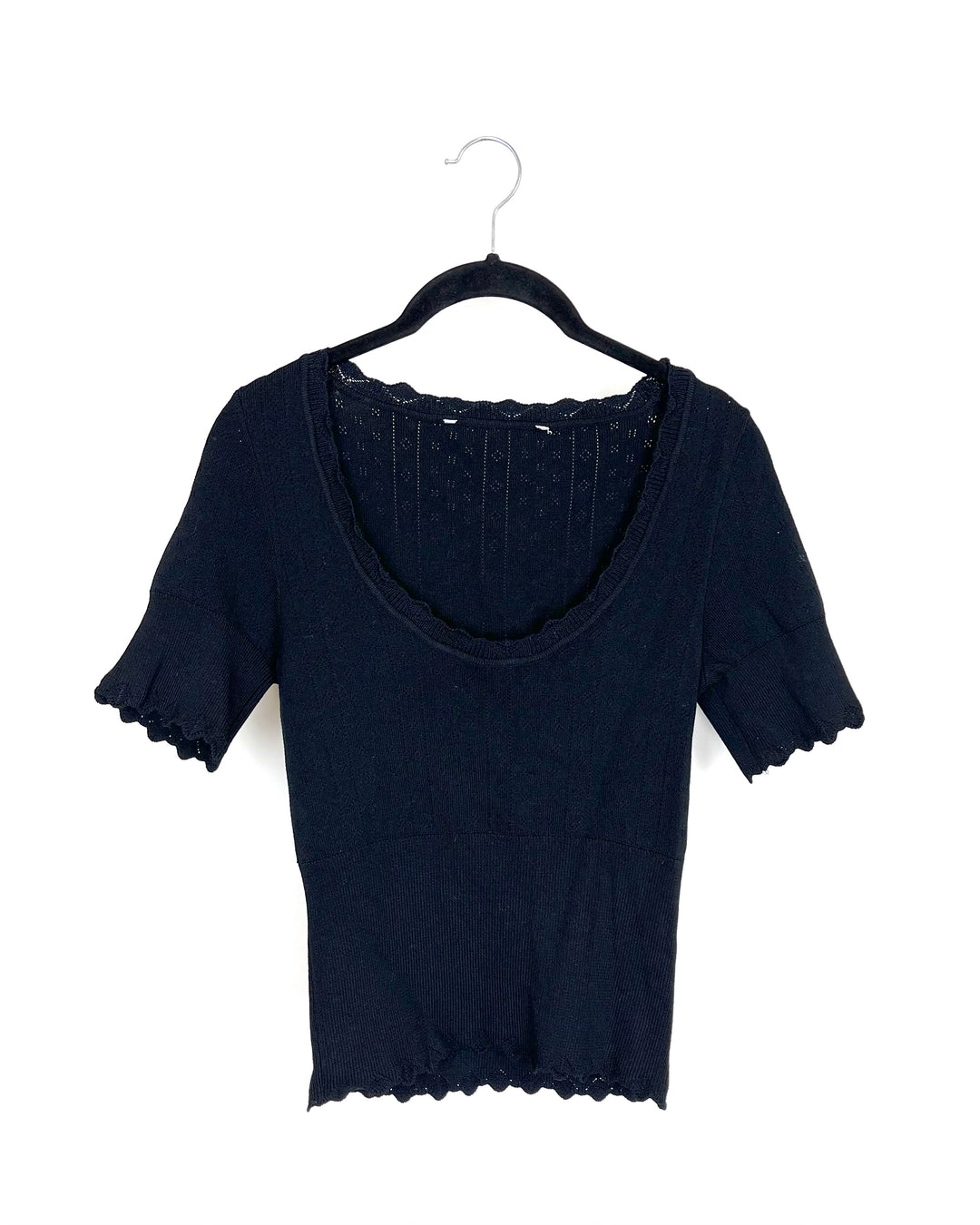 Black Fitted Sweater Top - Size 0/2