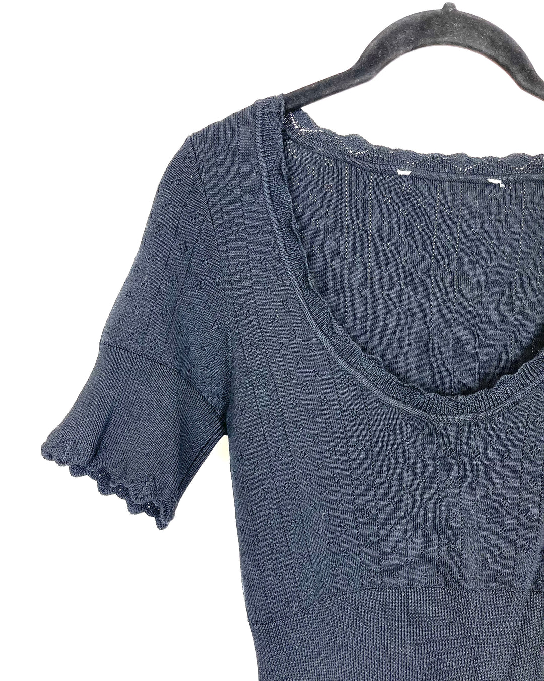 Black Fitted Sweater Top - Size 0/2