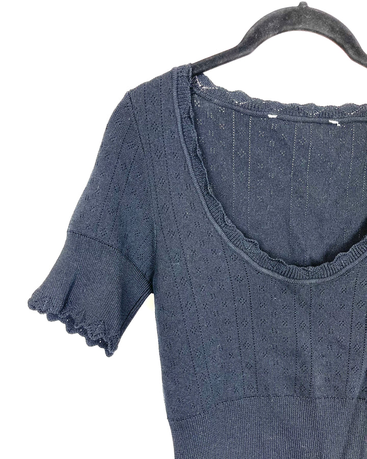 Black Fitted Sweater Top - Size 0/2
