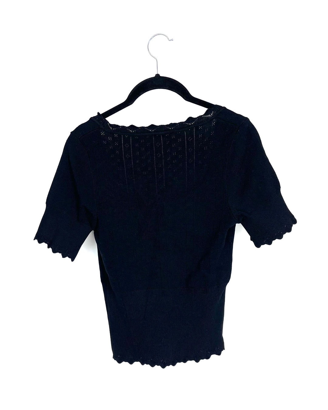 Black Fitted Sweater Top - Size 0/2