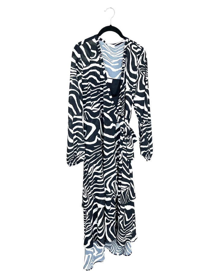 Zebra Print Dress and Robe - Size 0/2