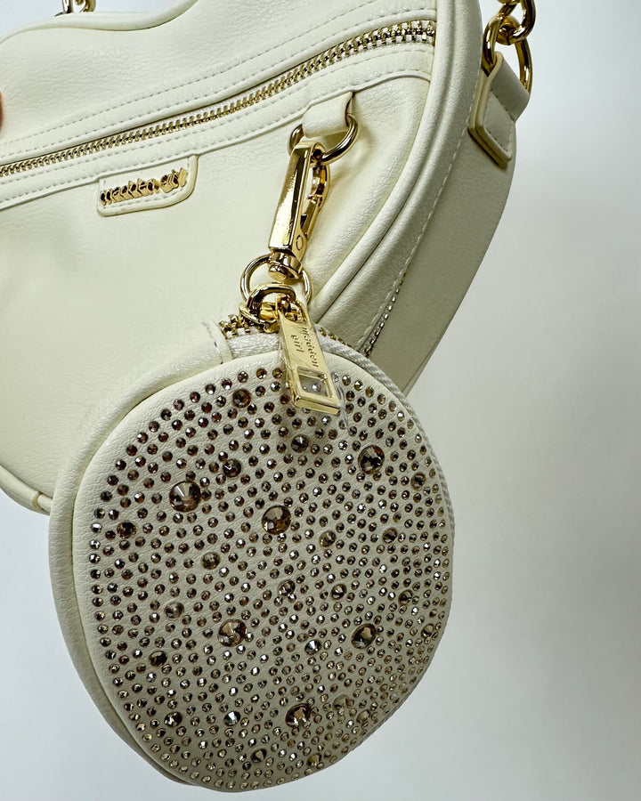 Cream Heart Shaped Crossbody Bag