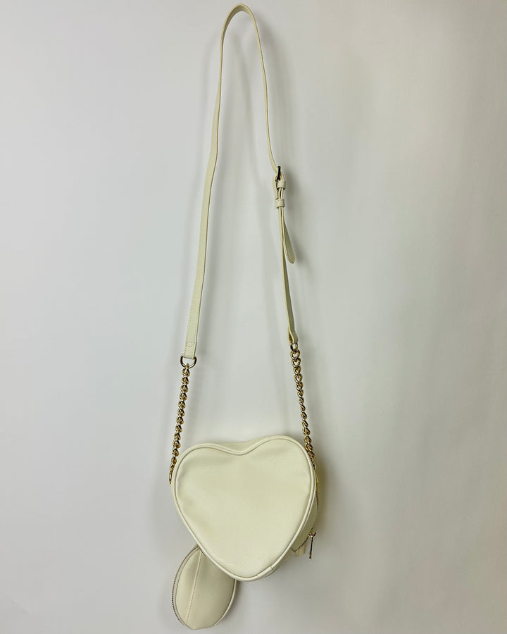 Cream Heart Shaped Crossbody Bag