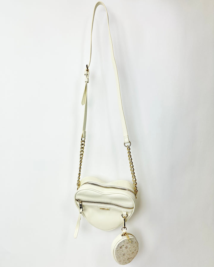 Cream Heart Shaped Crossbody Bag