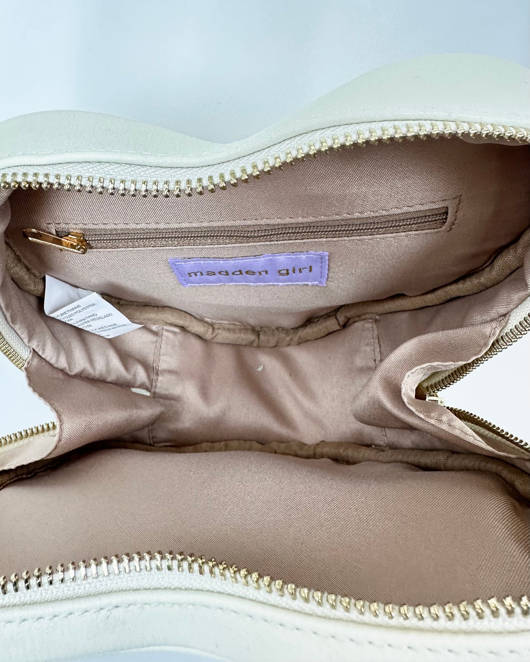 Cream Heart Shaped Crossbody Bag