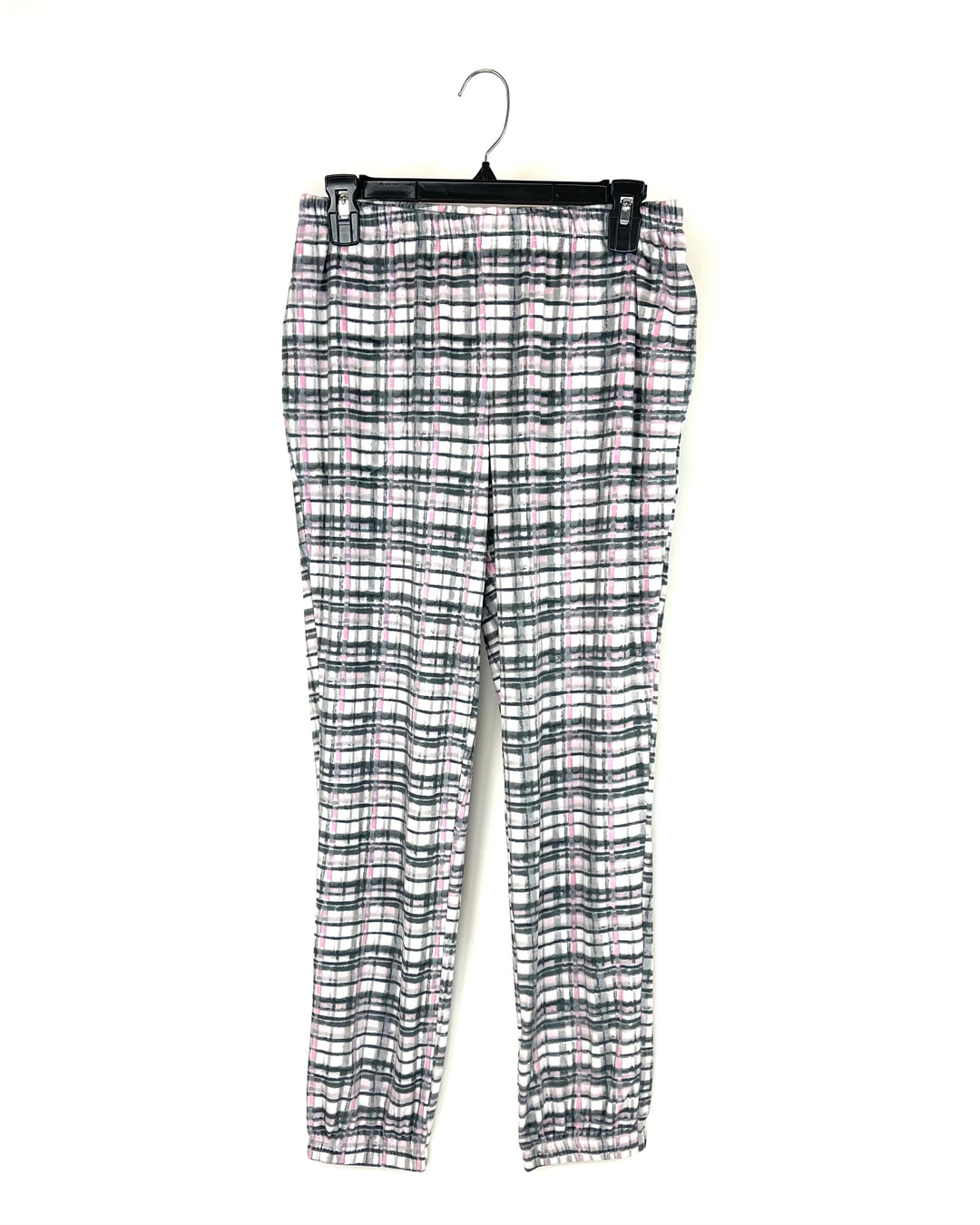 Grey and Pink Plaid Pajama Pants - Size 4/6