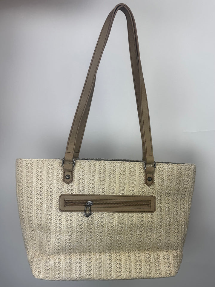Tan and Blue Woven Sunflower Tote