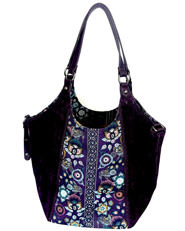 Purple Suede Abstract Tote