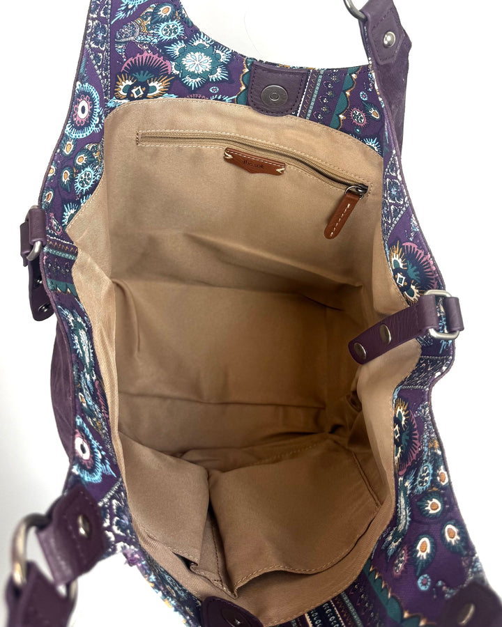Purple Suede Abstract Tote