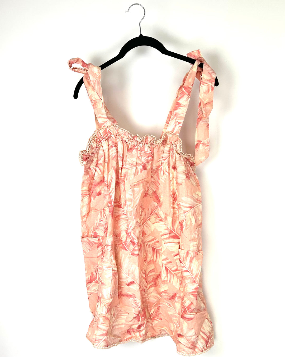 pink dress with palm leaves Cape May Dress Palm Leaf Orchid
