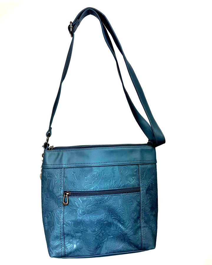 Blue Leather Crossbody Bag