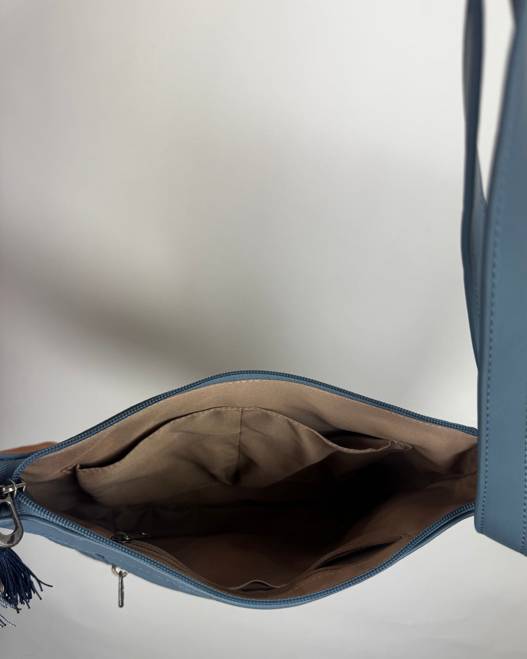 Blue Leather Crossbody Bag