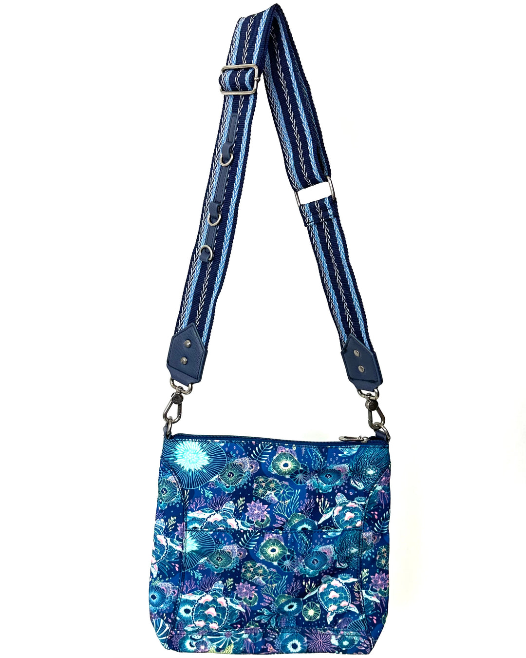 Blue Abstract Floral Print Bag