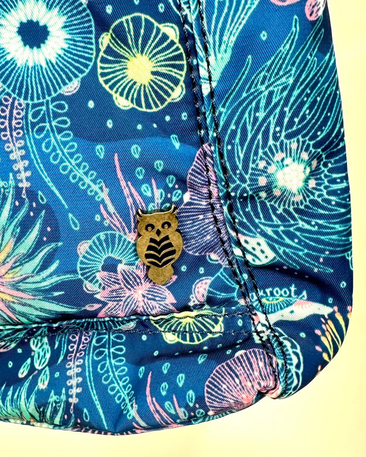 Blue Abstract Floral Print Bag