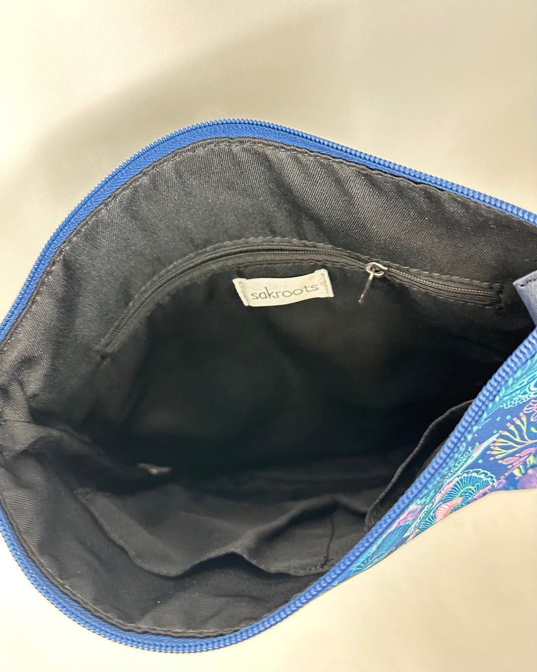Blue Abstract Floral Print Bag