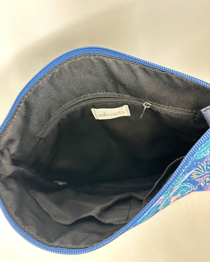 Blue Abstract Floral Print Bag